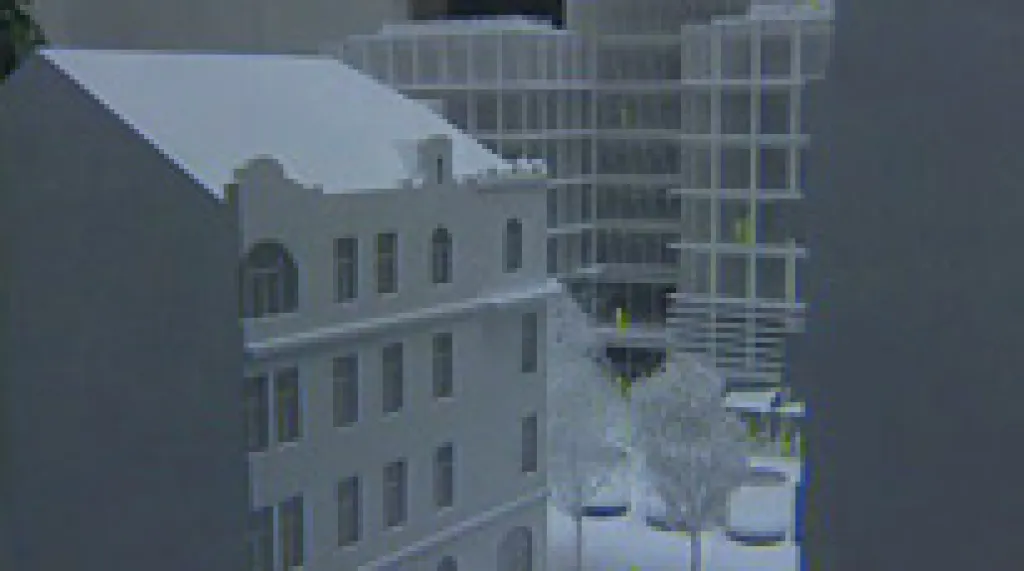 Maketa polyfunkčního domu