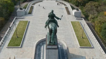 Národní památník na Vítkově, výhled na Prahu