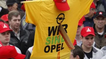 Demonstrace zaměstnanců Opelu