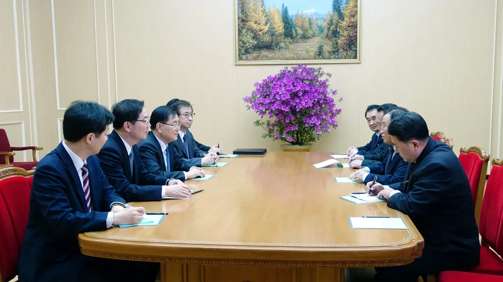 Setkání jihokorejské delegace se zástupci KLDR