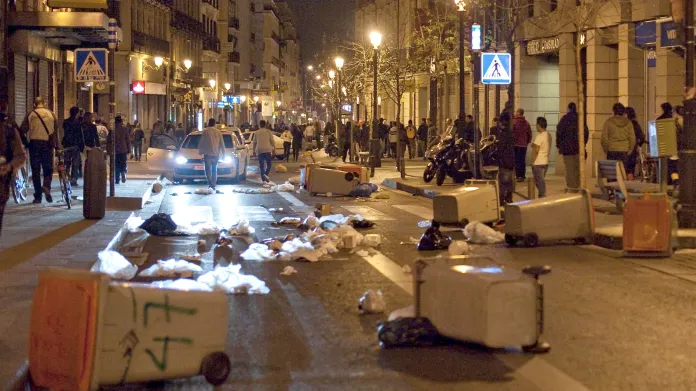 Následky demonstrace v Madridu