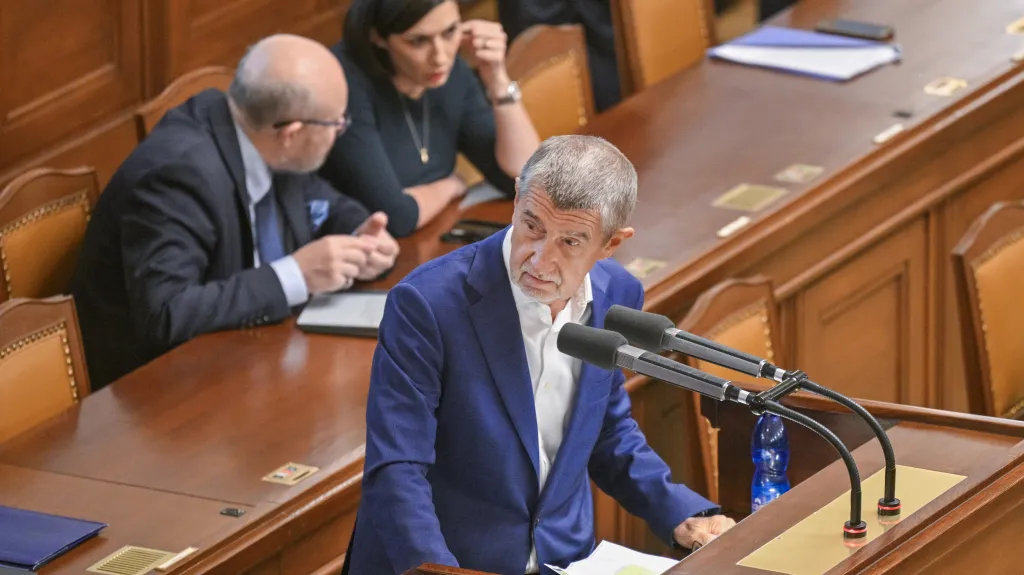 Šéf hnutí ANO Andrej Babiš ve sněmovně