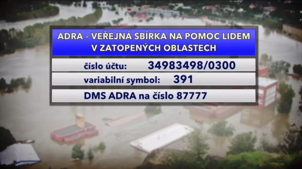 Veřejná sbírka na pomoc lidem v zatopených oblastech