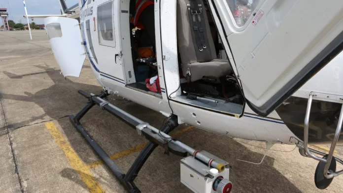 LIDAR zavěšený na vrtulníku