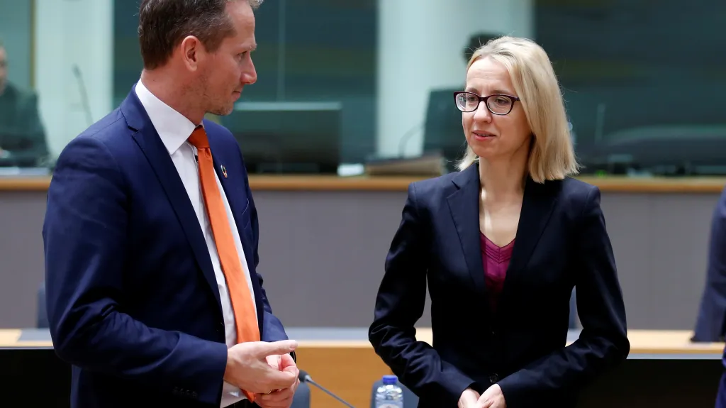 Dánský ministr financí Kristian Jensen a polská ministryně financí Teresa Czerwinska