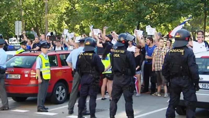 Protesty před ČVUT Zdroj: ČT24