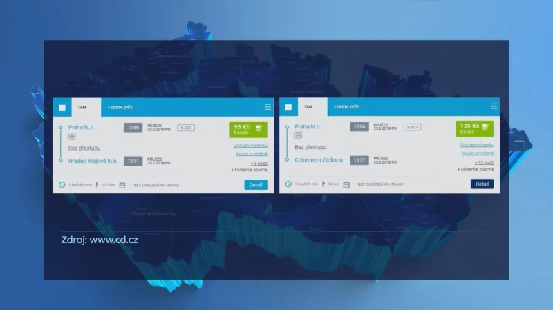 Srovnání cen u ČD