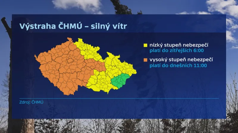 Výstraha na silný vítr (21. 2. 2022)