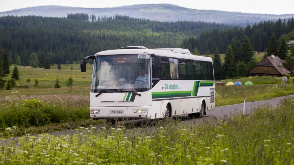 Zelený autobus na Šumavě