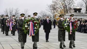 Slavnostní nástup při příležitosti Dne válečných veteránů se uskutečnil 11. listopadu 2021 na pražském Vítkově