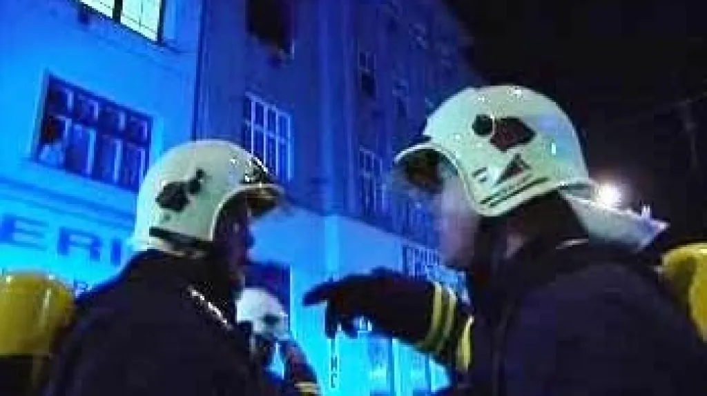 Požár bytů v Brně