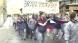 České Budějovice - studentská manifestace v roce 1989