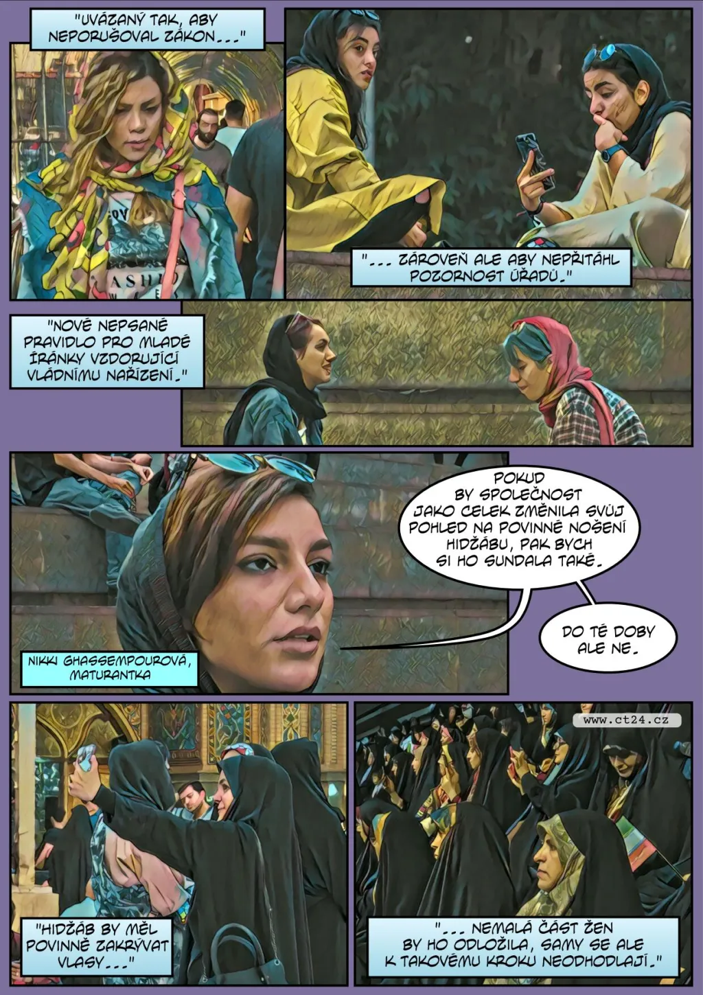 Mládé Íránky vzdorují režimu a odkládají hidžáby