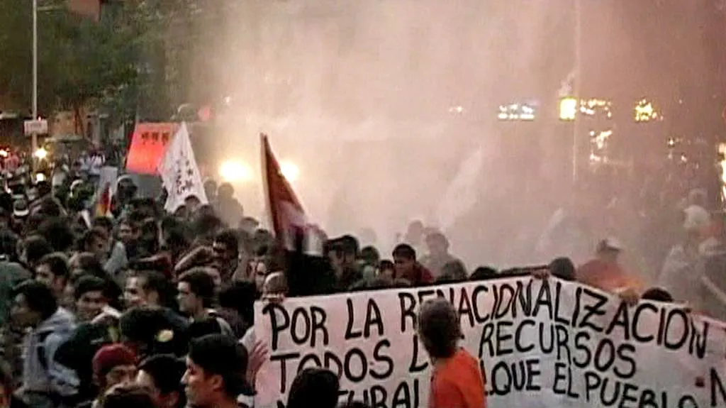 Protest chilských ekologických aktivistů