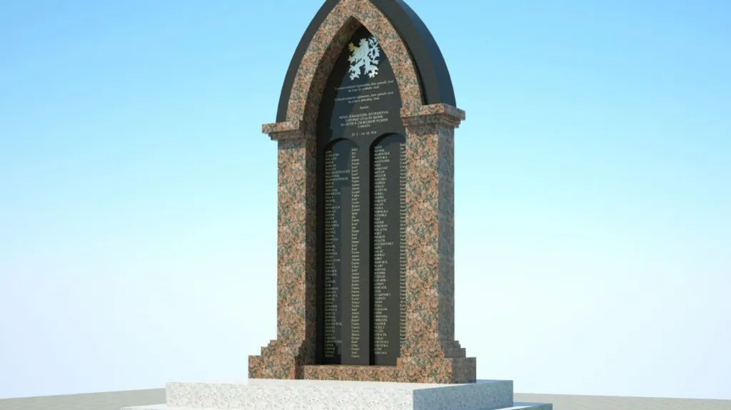 Vizualizace plánovaného pomníku legionářů v Samaře