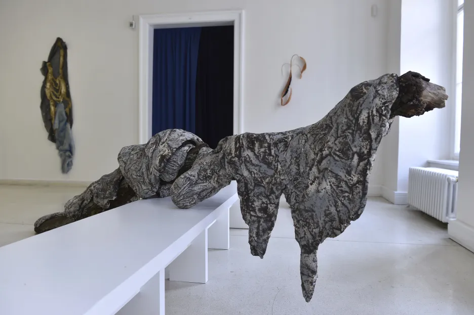 Instalace sochařky Anny Ročňové přerůstá i do blízkosti Pražákova paláce. Vystavené objekty na sebe berou podobu podivných živých organismů s fragmenty rostlin