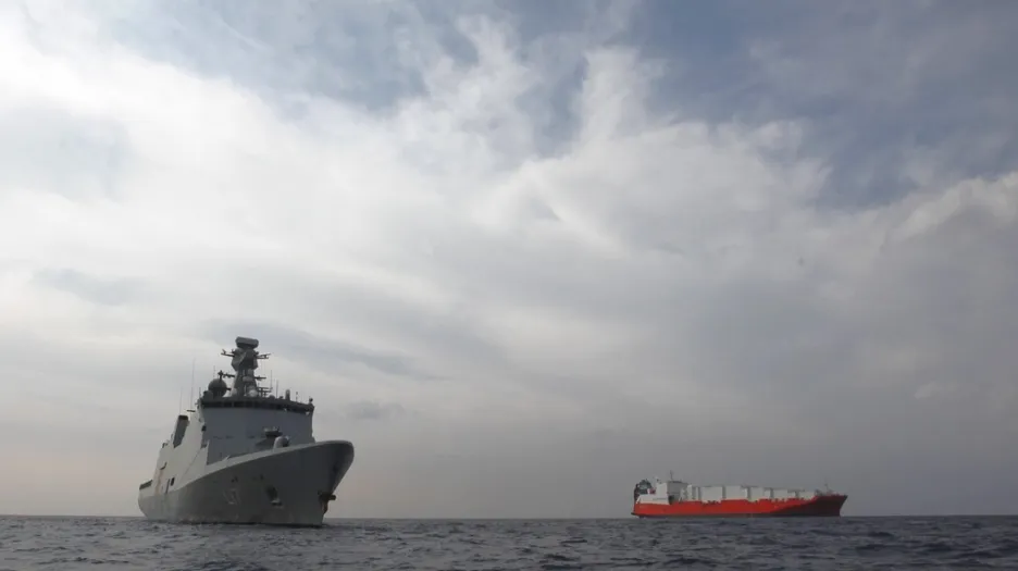 Dánská loď odvážející syrskou chemii