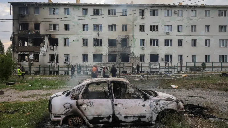 Následky ruského dronového útoku na Charkov, 18. 8. 2025