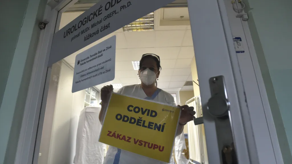 Covid oddělení v Krajské nemocnici T. Bati ve Zlíně