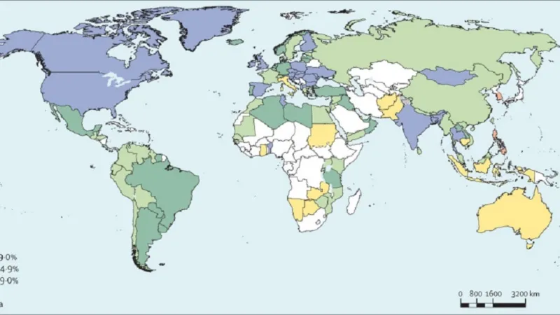 Nedostatek pohybu u chlapců (vlevo) a dívek (vpravo) - srovnání
