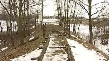 Zbytek kolejí historické koněspřežky