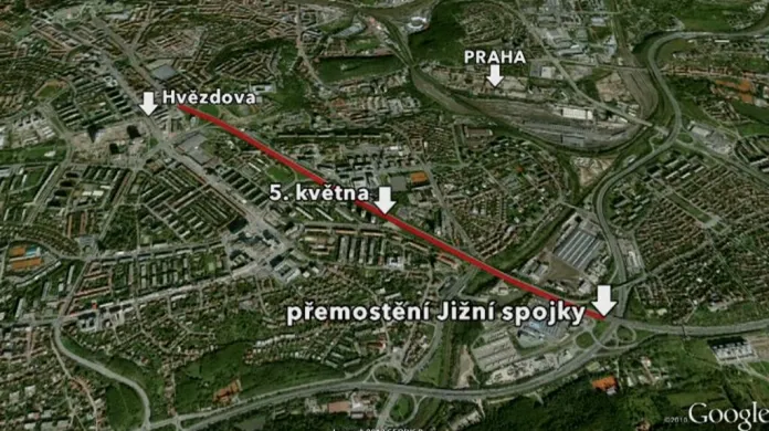 Mapka omezení dopravního úseku v Praze