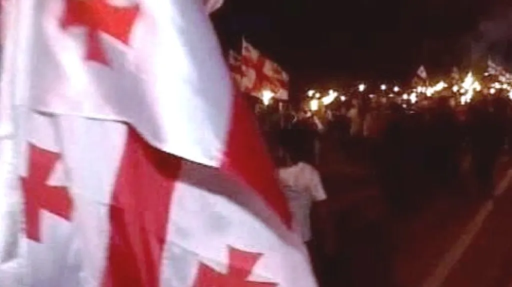 Opoziční demonstrace v Gruzii