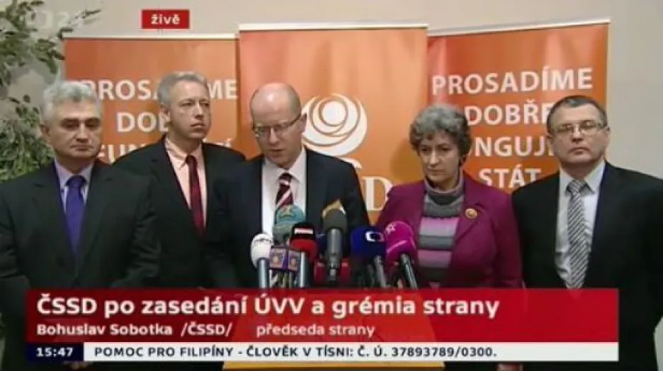 Brífink ČSSD po zasedání ÚVV a gremia strany