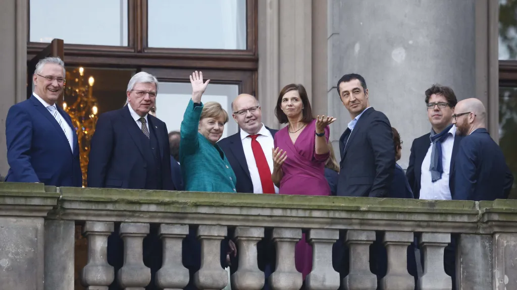 Zástupci CDU-CSU a strany Zelených na společném jednání o nové německé vládě