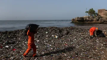 Úklid odpadků z pláží v Dominikánské republice