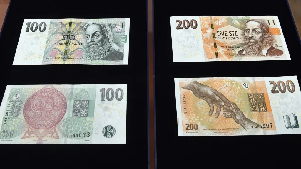 Nové vzory bankovek o hodnotě 100 Kč a 200 Kč