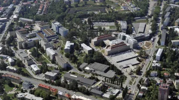 Areál Fakultní nemocnice v Olomouci - letecký snímek