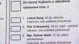Volební lístek z Vojkovic