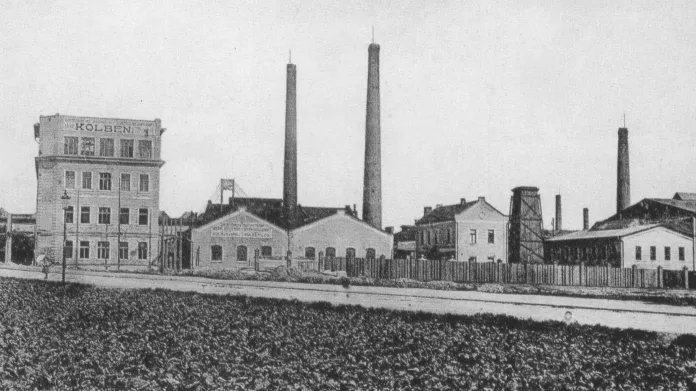 Kolbenova továrna (na snímku před rokem 1909)