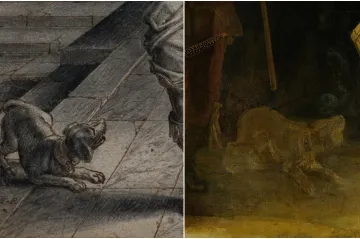 Psa na Noční hlídce Rembrandt nakreslil podle díla jiného umělce