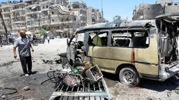 Důsledky náletu v syrském Aleppu