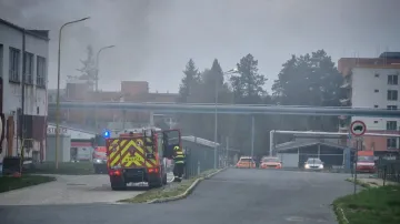 Požár v přerovském podniku Meopta