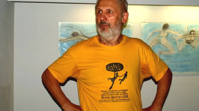 Kurt Gebauer při vernisáži výstavy