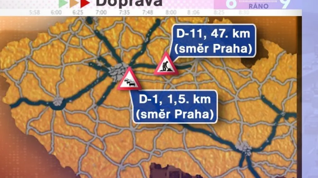 Dopravní situace v 9:00