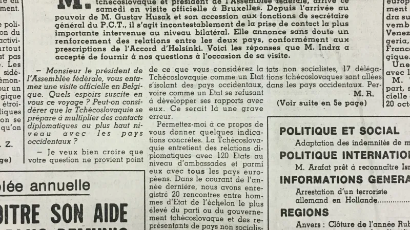 La Libre Belgique o návštěvě