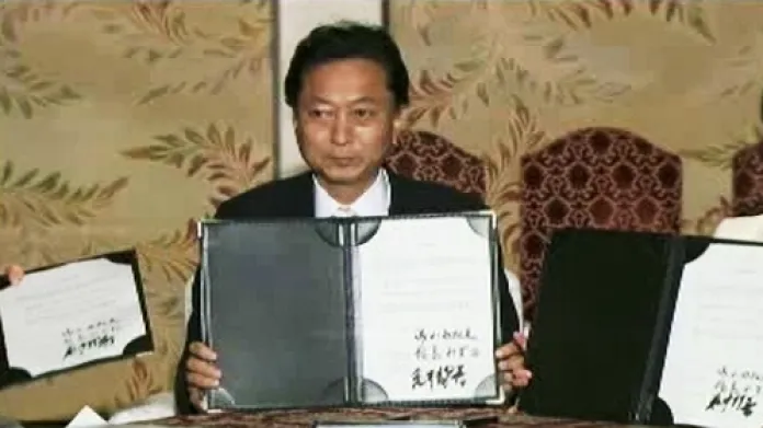 Premiér a předseda Demokratické strany Japonska (DPJ) Jukio Hatojama