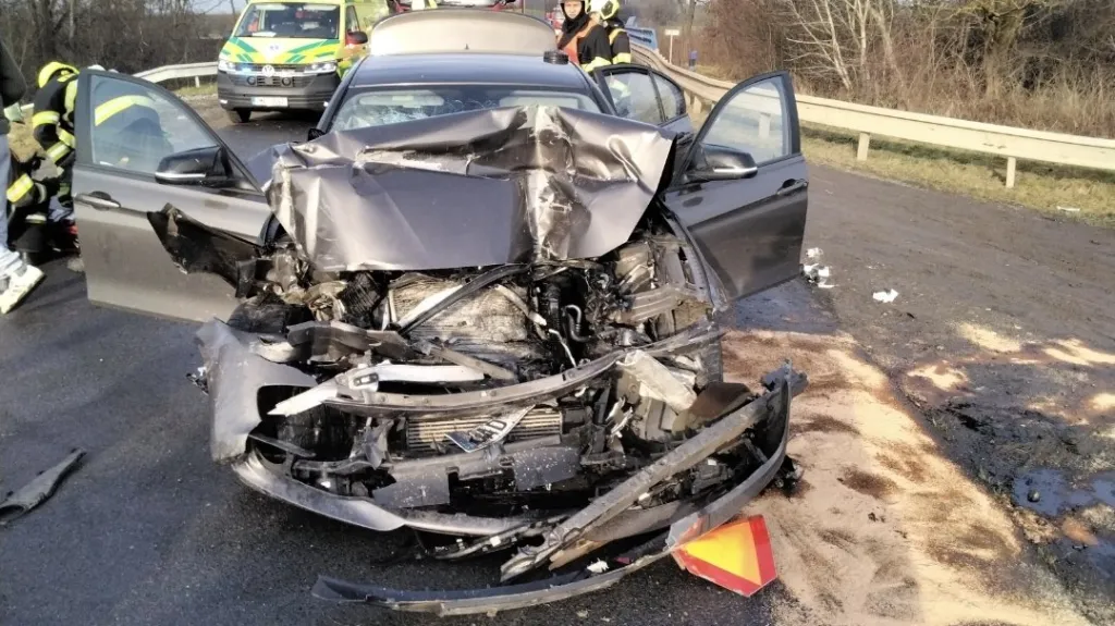 Havárie automobilu u Němčic nad Hanou