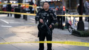 Zajištěné místo činu po střelbě na členy Národní gardy ve Washingtonu