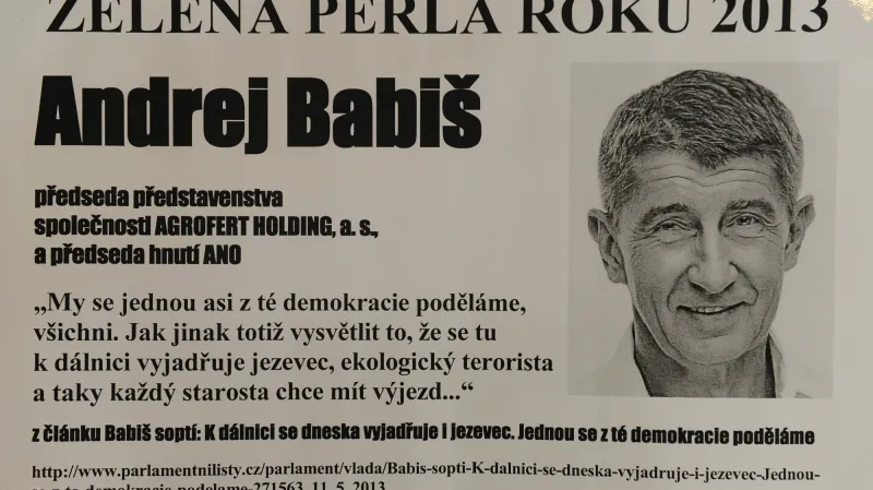 Zelená perla pro Andreje Babiše