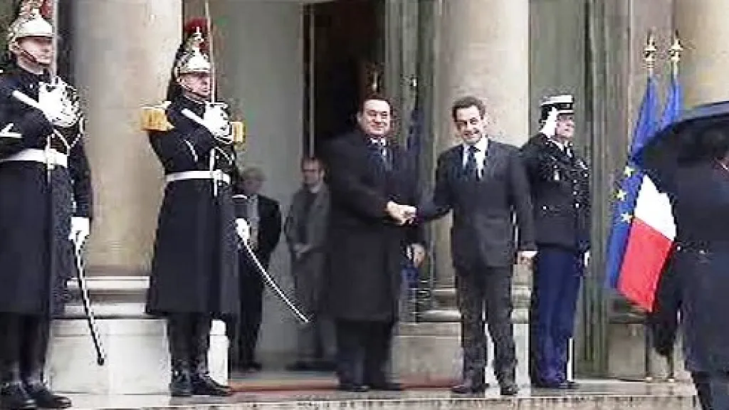 Husní Mubarak a Nicolas Sarkozy