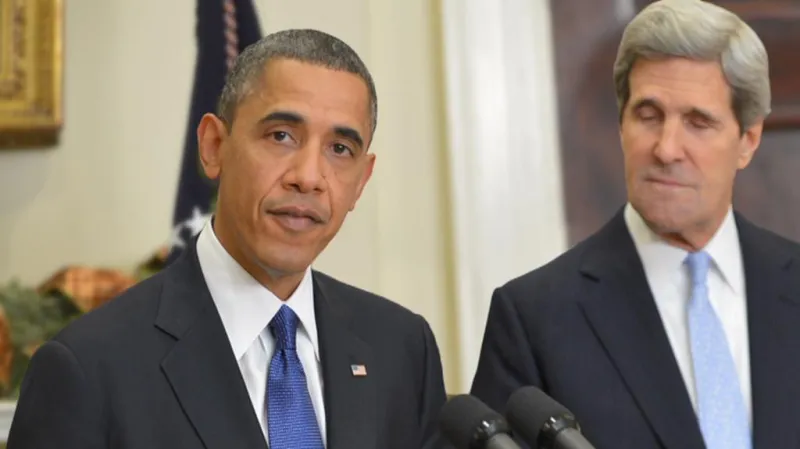 Barack Obama a John Kerry