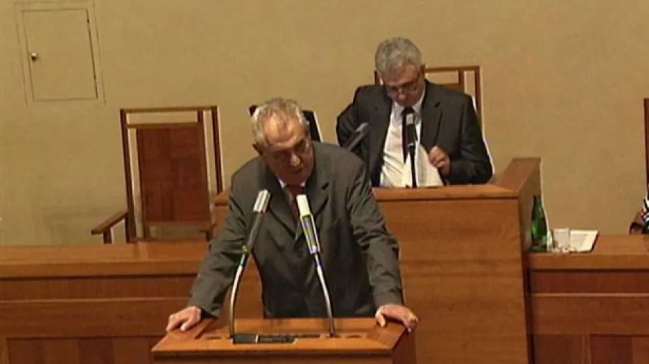 Projev prezidenta Miloše Zemana v Senátu