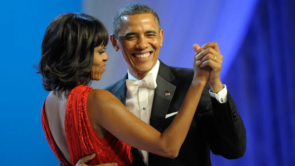 Michelle a Barack Obamovi na inauguračním plese