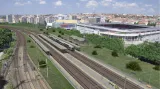 Vizualizace nové železniční stanice Praha-Eden
