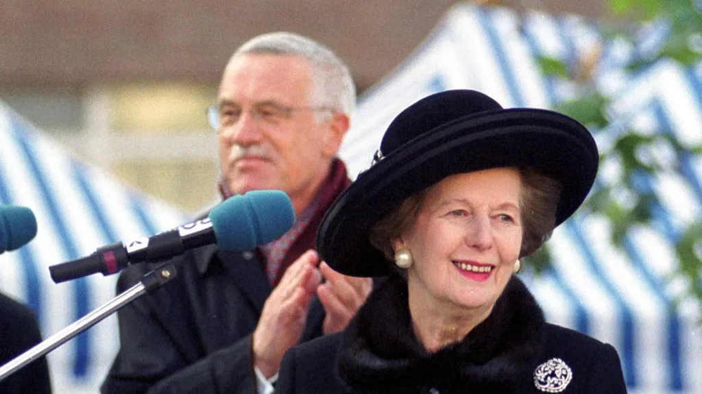 Margaret Thatcherová s Václavem Klausem